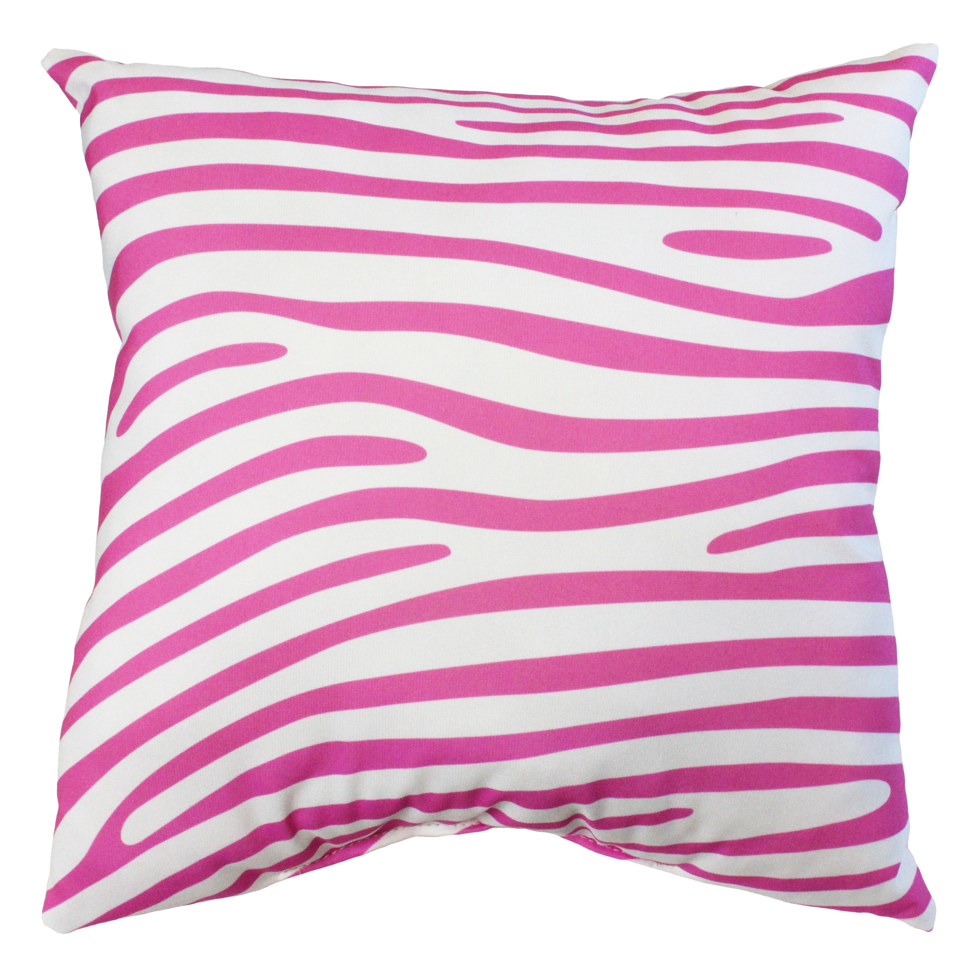 Everything Comfy Zebra Print Decorative Throw Pillow, 16x16 Inch, Pink/White,