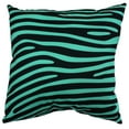 thumbnail image 1 of Everything Comfy Zebra Print Decorative Throw Pillow, 16x16 Inch, Teal/Black,, 1 of 4