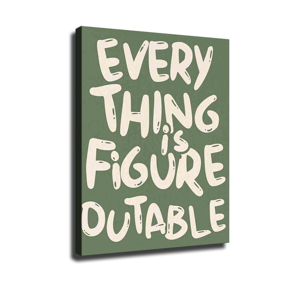 Everything Is Figureoutable Inspirational Wall Art Poster Hanger Frame, Positive Affirmations Wall Decor, Motivational Wall Art for Home Office Classroom