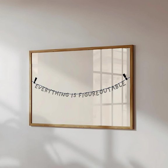 Everything Is Figureoutable Poster Hanging Letter Banner Positive Quote Motivational Poster Corporate Gift Office Desk Decor Typography Poster Home Decor, 24x36 UNFRAMED
