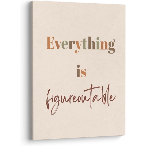 Everything is Figureoutable Sign Office Wall Art Decor, Inspirational Motivational Wall Art Decor for Office, Office Artwork Wall Decor, Office Wall Decor, 11x14, Framed（boho）