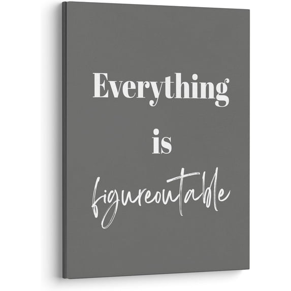 Everything is Figureoutable Sign Office Wall Art Decor, Inspirational Motivational Wall Art Decor for Office, Office Artwork Wall Decor, Office Wall Decor, 11x14, Framed（grey）