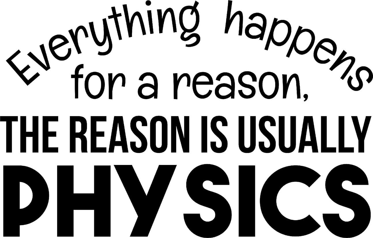 Everything Happens For A Reason Usually Physics Funny Wall Decals for