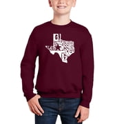 Everything Is Bigger In Texas - Boys Word Art Crewneck Sweatshirt