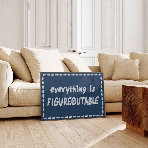 Everything Is Figureoutable Blue Inspirational Office Poster Unframed Paper Print