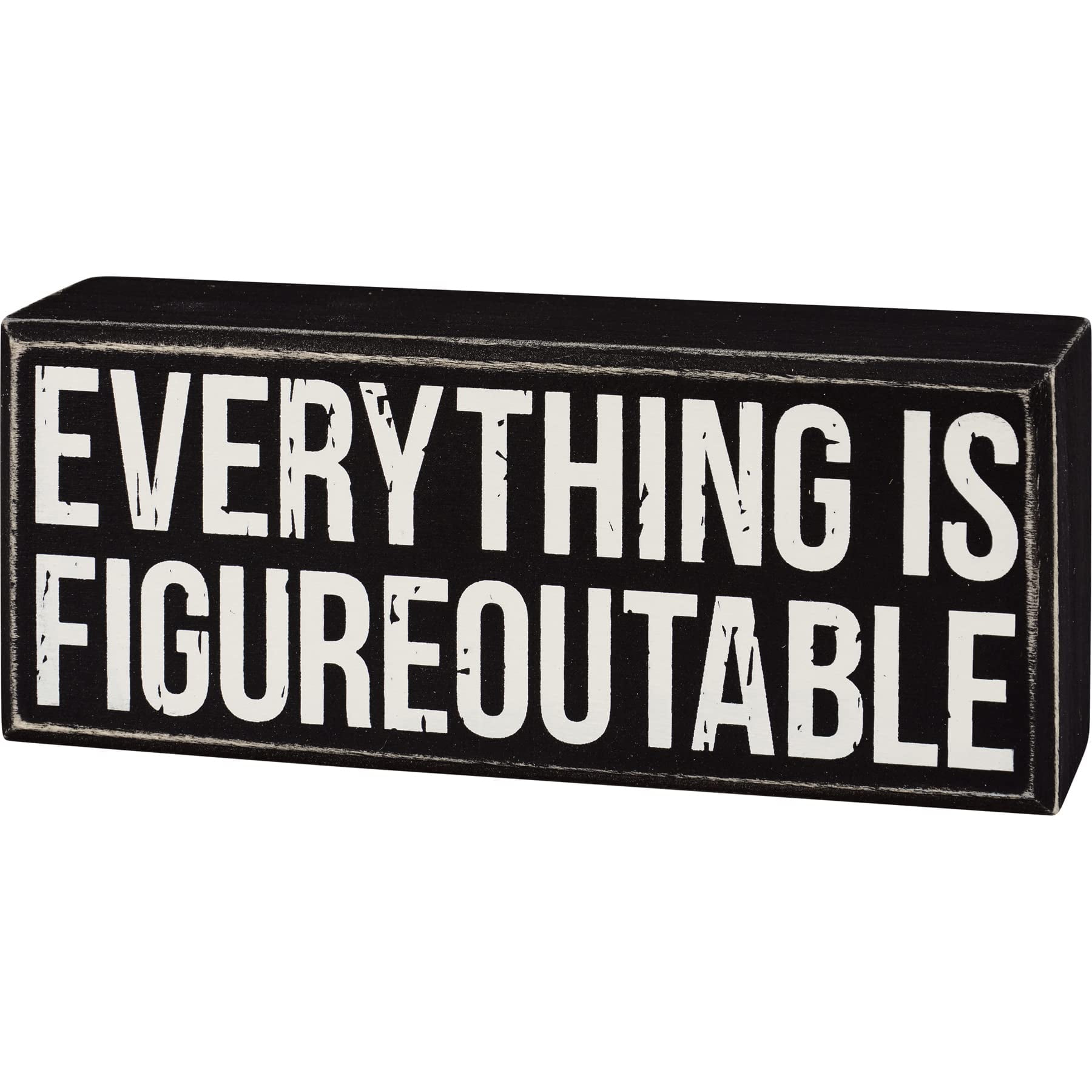 Black and White Rectangular Wooden Wall Sign