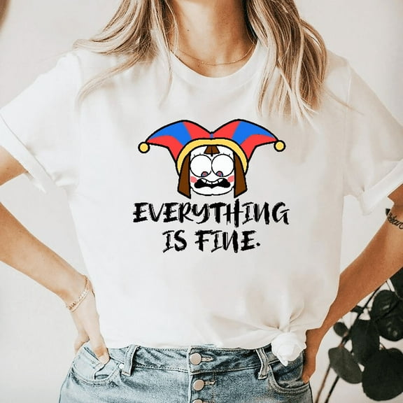 Everything Is Fine Funny Pomni The Amazing Digital Circus Unisex T-shirt, for men & women, up to size 5XL