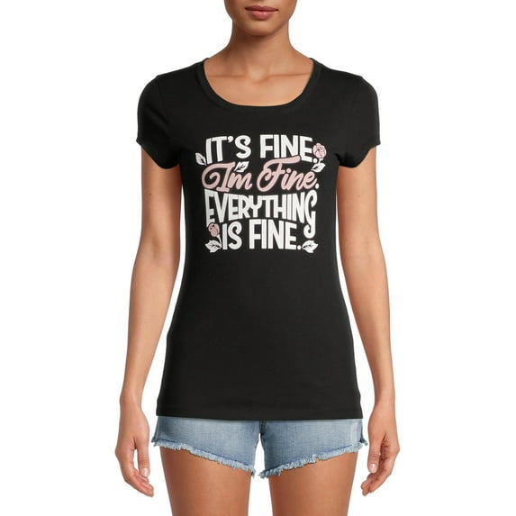 Everything Is Fine Juniors' Short Sleeve T-Shirt