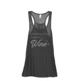 thumbnail image 1 of Everything Is Fine Thanks To Wine Women's Fashion Sleeveless Flowy Racerback Workout Yoga Tank Top Charcoal Grey 2X-Large, 1 of 3