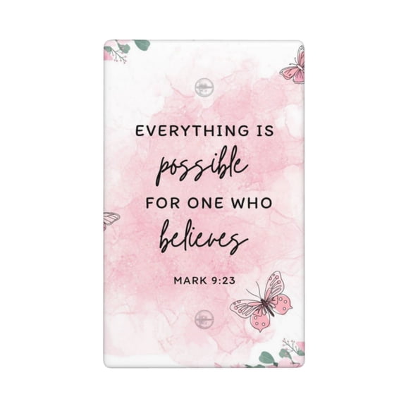 Everything Is Possible Mark 9 Decorative Blank Wall Plate Cover, Polycarbonate Switch Plate