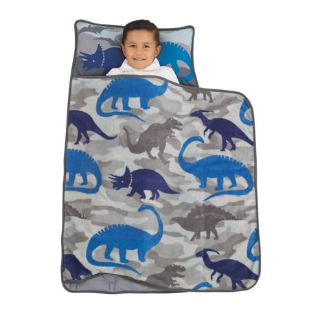 Everything Kids Blue Dinosaurs Toddler Nap Mat, Preschool Boy, Polyester