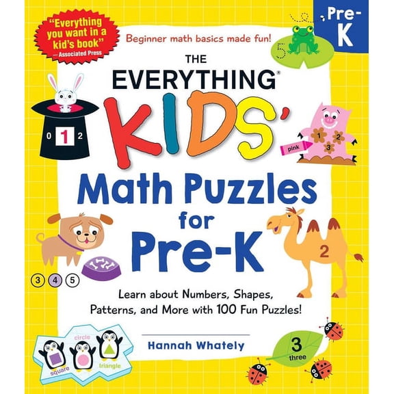 Everything(r) Kids The Everything Kids' Math Puzzles for Pre-K: Learn about Numbers, Shapes, Patterns, and More with 100 Fun Puzzles!, (Paperback)