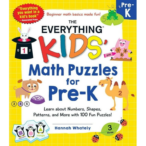 Everything(r) Kids The Everything Kids' Math Puzzles for Pre-K: Learn about Numbers, Shapes, Patterns, and More with 100 Fun Puzzles!, (Paperback)
