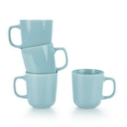 Everything Kitchens Modern Colorful Neutrals - Rippled 12oz Mugs Set of 4 - Glazed | Blue