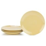 Everything Kitchens Modern Colorful Neutrals - Rippled 8" Side Plates Set of 4 - Glazed | Butter Yellow