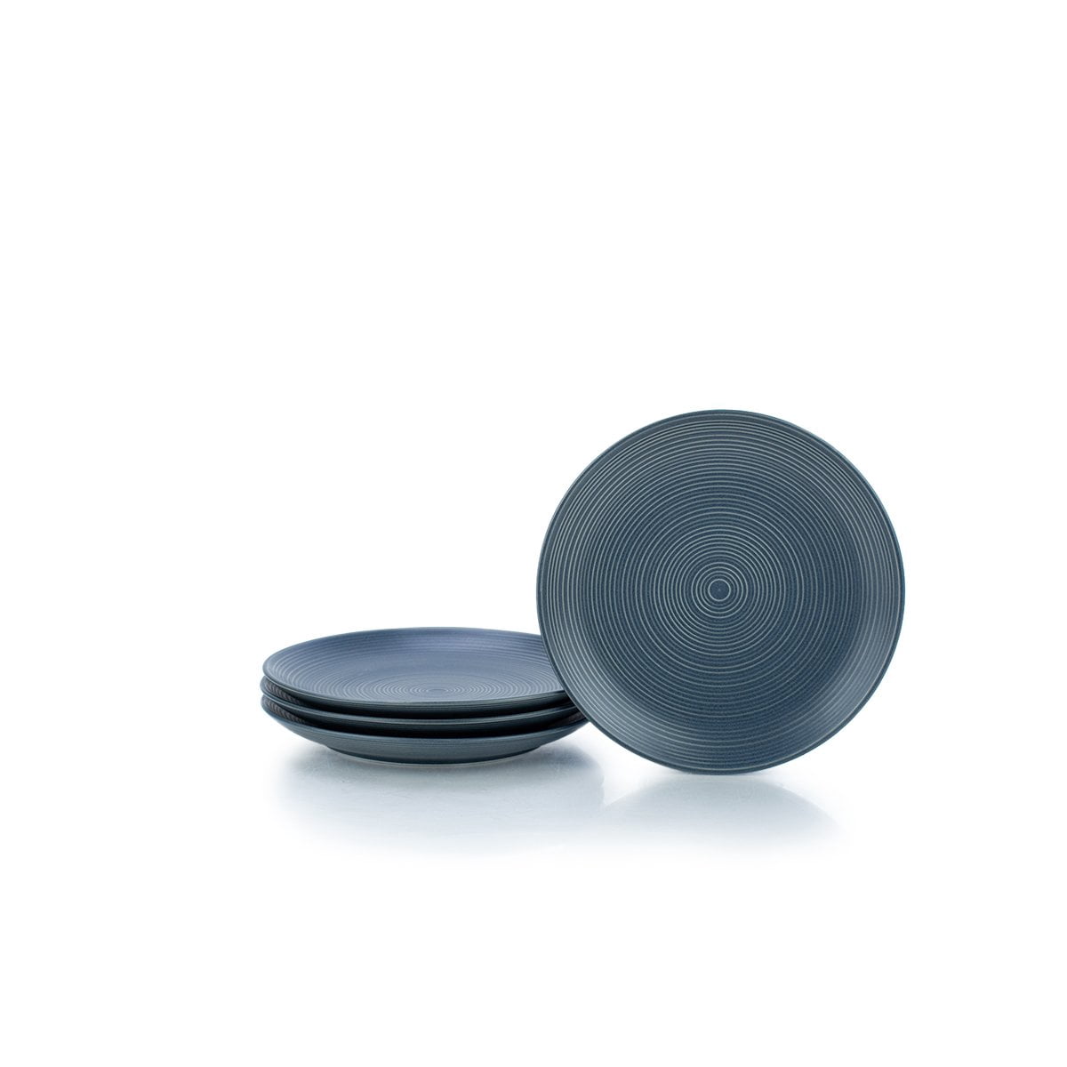 Everything Kitchens Modern Colorful Neutrals - Rippled 8" Side Plates (Set of 4) - Matte | Charcoal
