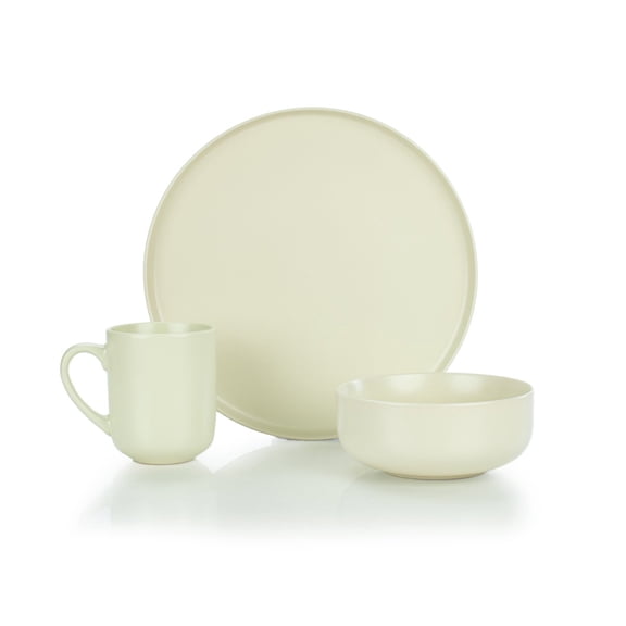 Everything Kitchens Modern Flat 12-Piece Dinnerware Set | Beige