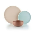 thumbnail image 1 of Everything Kitchens Modern Flat 12-Piece Dinnerware Set | Soft Pink, Dusty Blue, Terracotta, 1 of 4