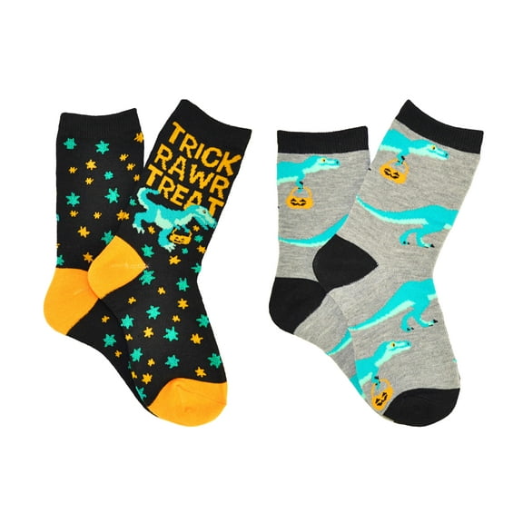 Everything Legwear Boys Dinosaur Halloween 2 Pair Crew Socks