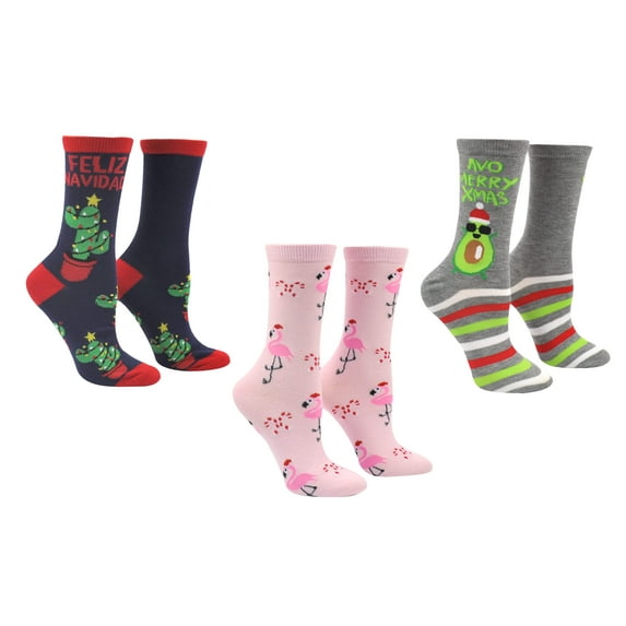 Everything Legwear Christmas 3 Pair Pack Crew Socks
