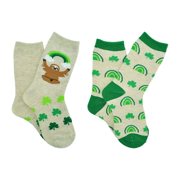 Everything Legwear St. Patrick's Day Kids Sloth 2 Pair Crew