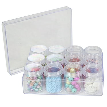 Everything Mary 12-Unit Plastic Beading Craft and Hobby Storage Box, Clear (Single)