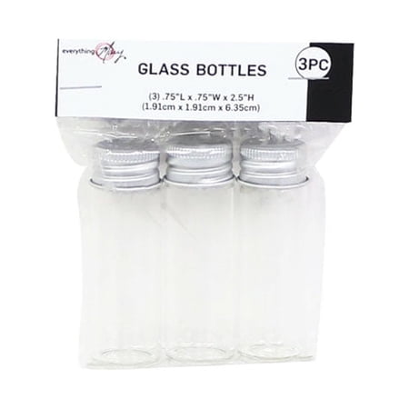 Everything Mary 3 Piece Glass Containers for Craft and Hobby Storage Set (12 Packs of 3)