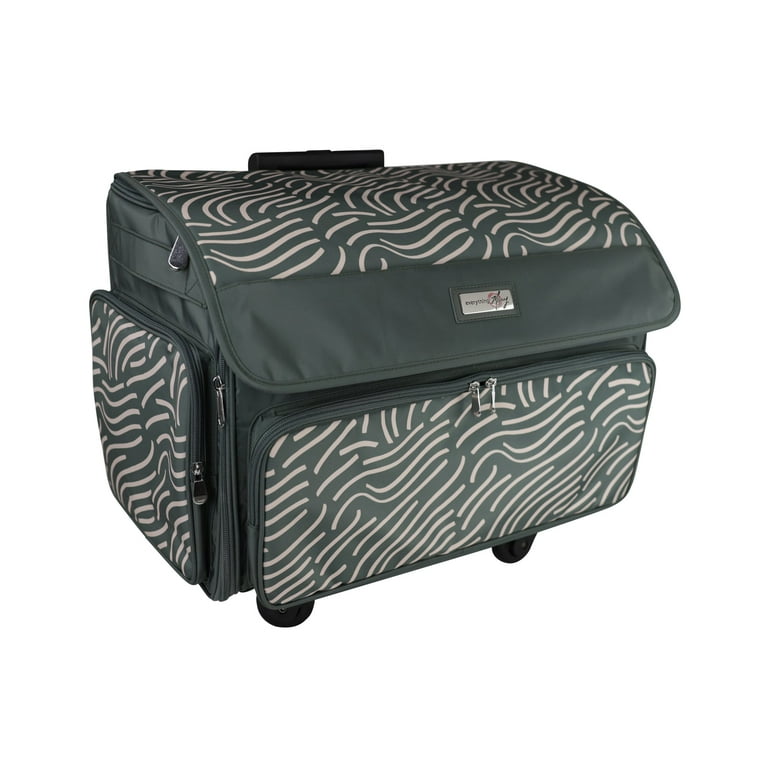 Deluxe Rolling Sewing Case, Pink & Grey - Everything Mary