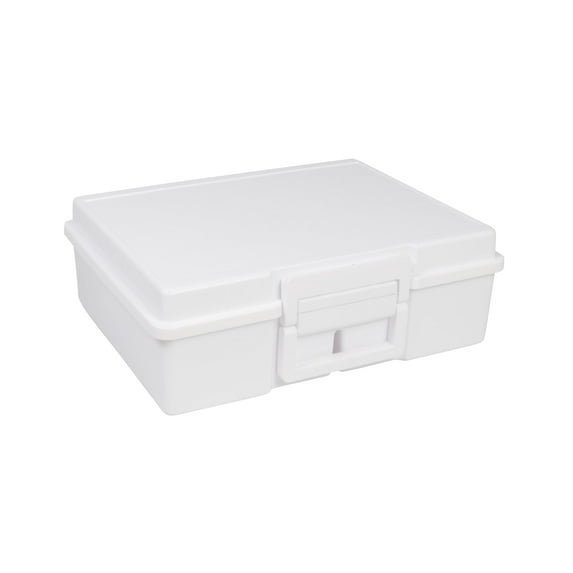 Everything Mary 4" x 6" Photo Storage Box, White - 16 Inner Organizer Cases - Portable Multi-Purpose Storage