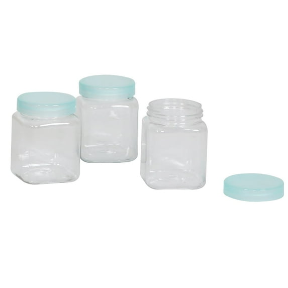 Plastic Jars with Lids | 6 oz | 3 Pack | BPA-Free, Reusable