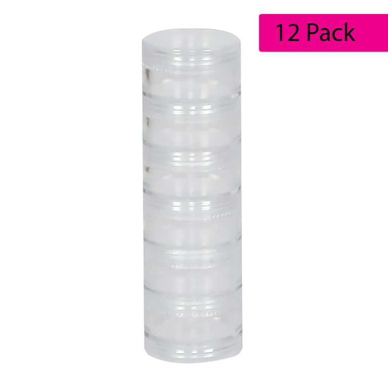 1 1/2 inch Round Plastic Containers - 6pc - Screw On Lid