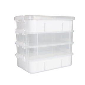 Everything Mary Clear 4-Tier Plastic Craft and Hobby Stackable Organizer