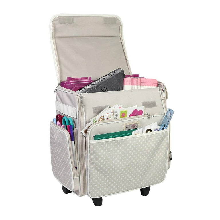 Everything Mary Collapsible Rolling Craft Bag Tan Walmart