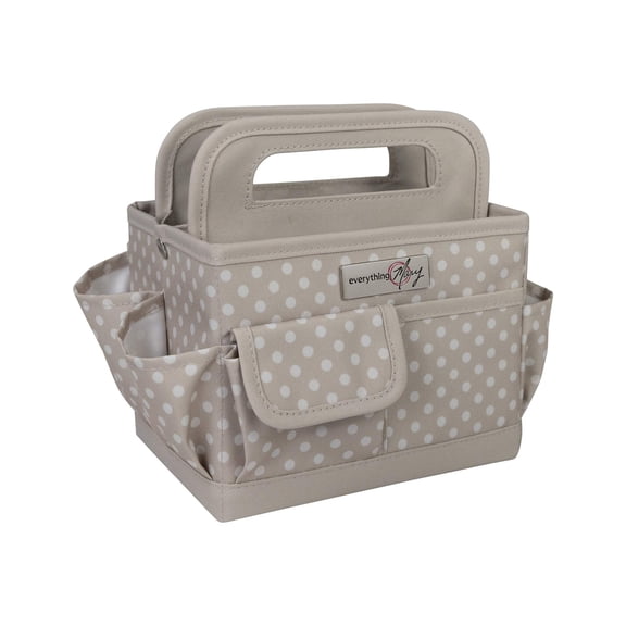 Collapsible Desktop Craft Caddy, Tan Dot
