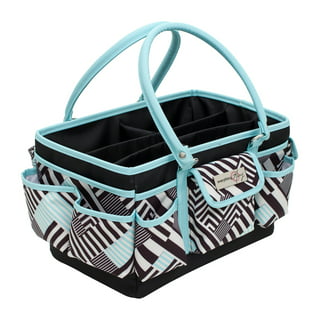 Everything Mary Rolling Sewing Machine Storage and Transport Tote, Black &  White Triangles with Wheels 