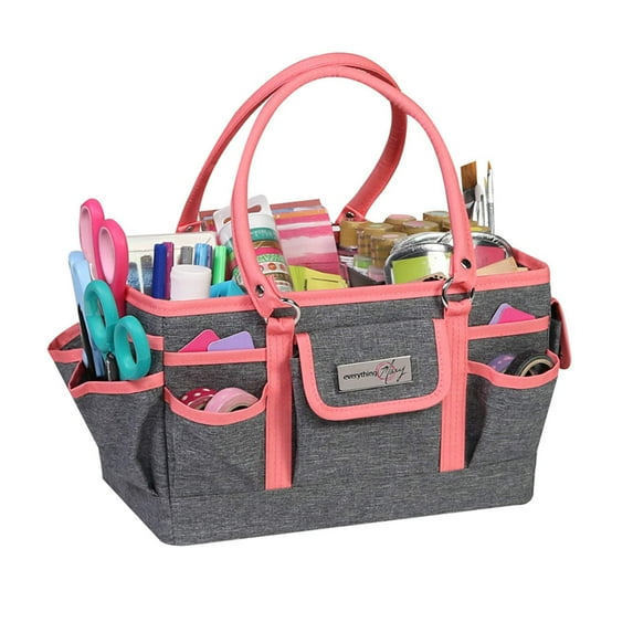 Deluxe Store Tote Craft Organizer, Coral Heather