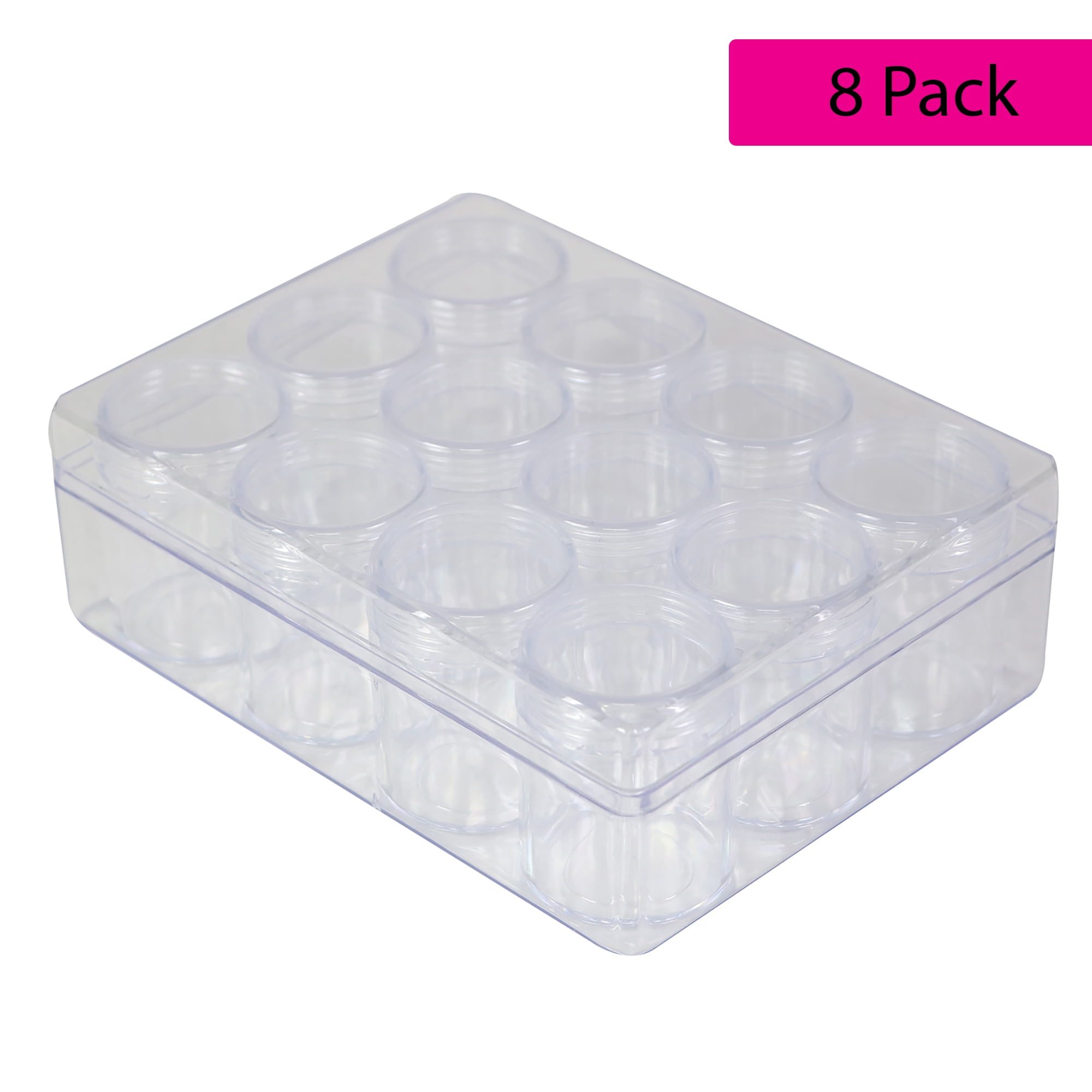 Everything Mary Large Plastic Bead Storage Organizer Box, 28 Jars -  Containers for Beads & Supplies - Organizers for Craft, Art, Painting -  Plastic