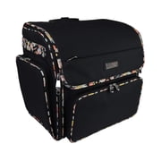 Deluxe Collapsible Rolling Scrapbook Case, Black Floral