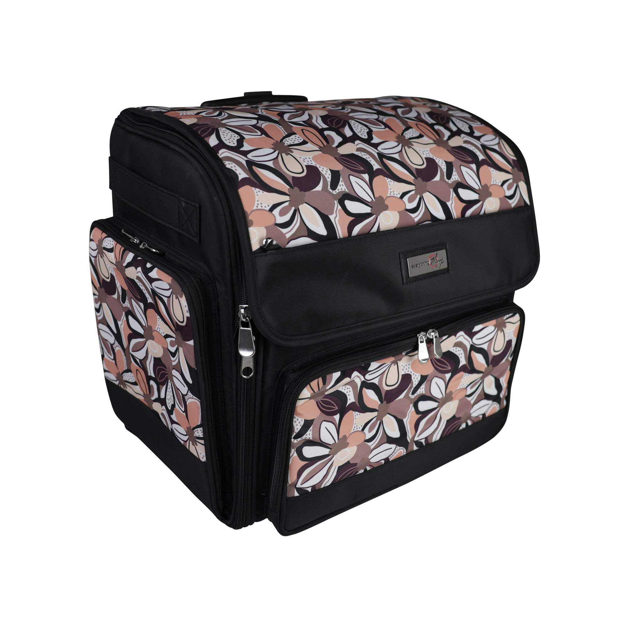Deluxe Collapsible Rolling Scrapbook Case, Brown  Floral