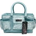 thumbnail image 1 of Everything Mary Deluxe Store & Tote Organizer 13.5"x10"x8"-aqua & White Floral W/aqua Trim, 1 of 2