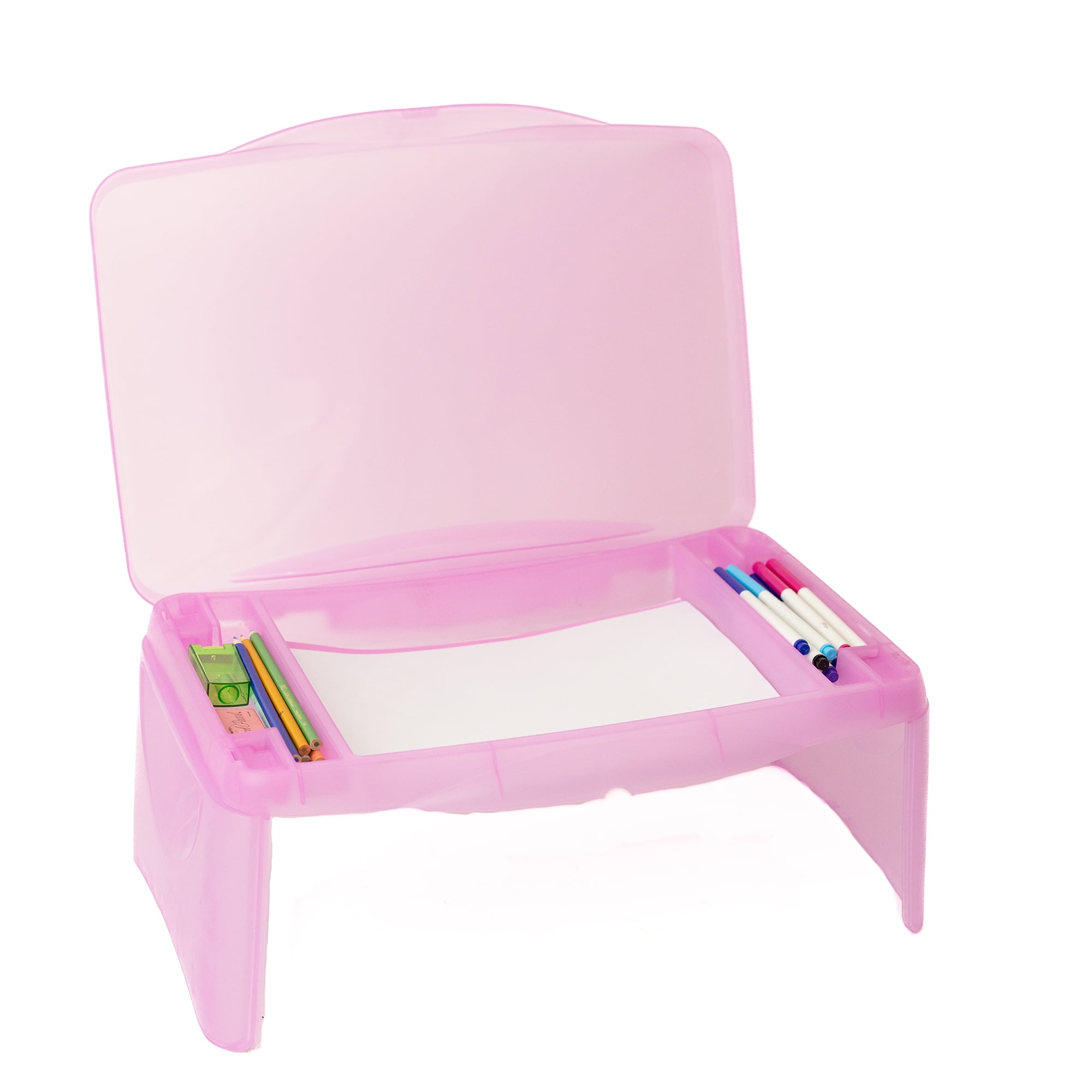 Everything Mary Foldable Lap Desk, Pink Storage Lap Desk for Arts