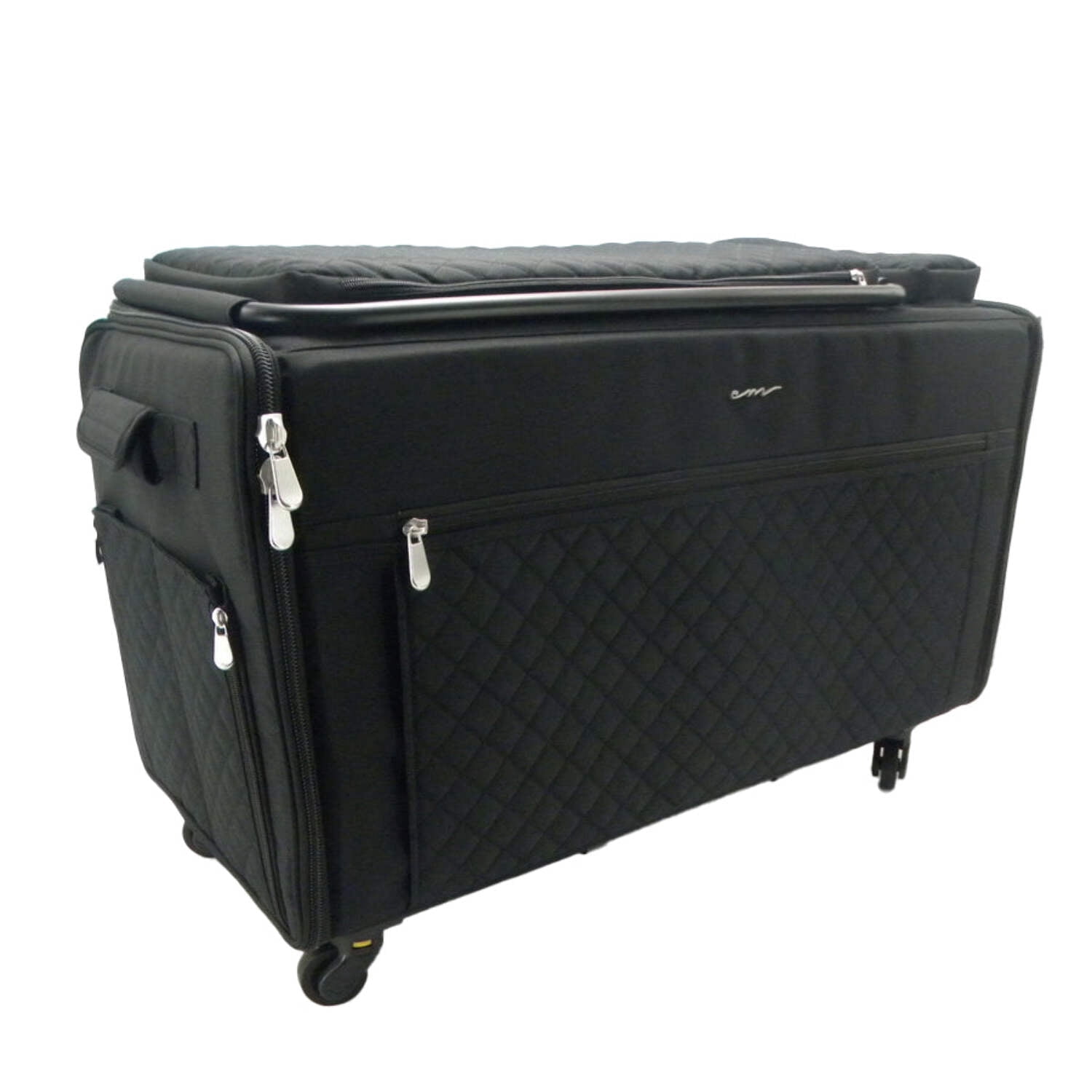 Everything Mary Jumbo 5 Wheel Collapsible Rolling Sewing Machine Storage Case, Black