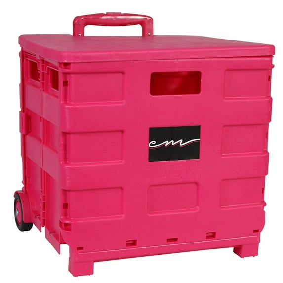 Everything Mary Pink Collapsible Storage Cart for Crafts & Hobby Supplies, Pink