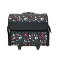 thumbnail image 1 of Everything Mary Rolling Sewing Machine Storage and Transport Tote, Red Floral with Wheels, Crafting Tote, 1 of 5