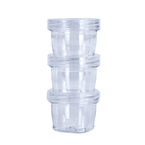 Everything Mary Round Stackable Crafting Containers, 3 Piece Plastic Clear Set