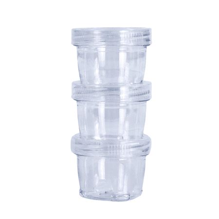 Everything Mary Round Stackable Crafting Containers, 3 Piece Plastic Clear Set