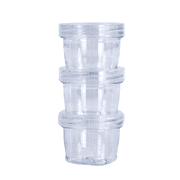 Everything Mary Round Stackable Crafting Containers, 3 Piece Plastic Clear Set