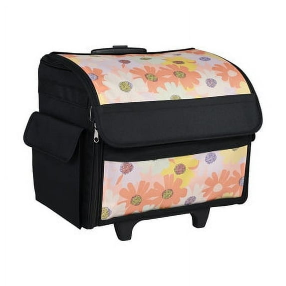 Everything Mary Sewing Tote: Premium Polyester, Universal Fit, Portable with Dual Wheels, - Floral