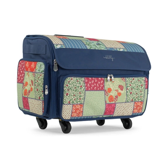 Everything Mary XL Rolling Sewing Machine Case with Wheels, Quilt Patches