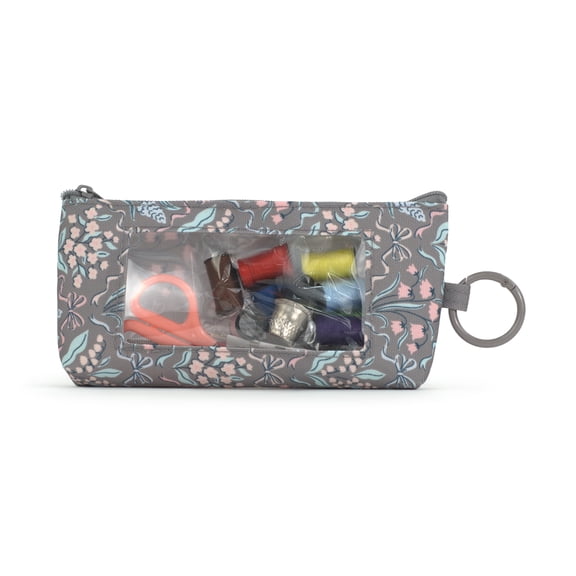 Everything Mary Zipper Pouch Sewing Kit, Gray Floral